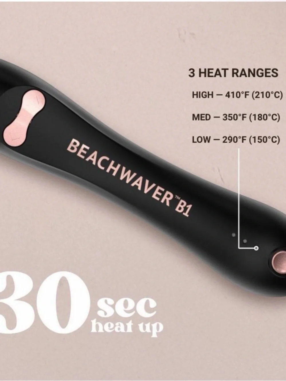 BEACHWAVER B1 Rotating Curling Iron - Midnight Rose/Black